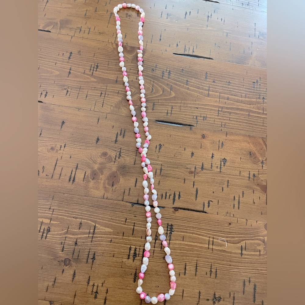 Natural pearl long necklace